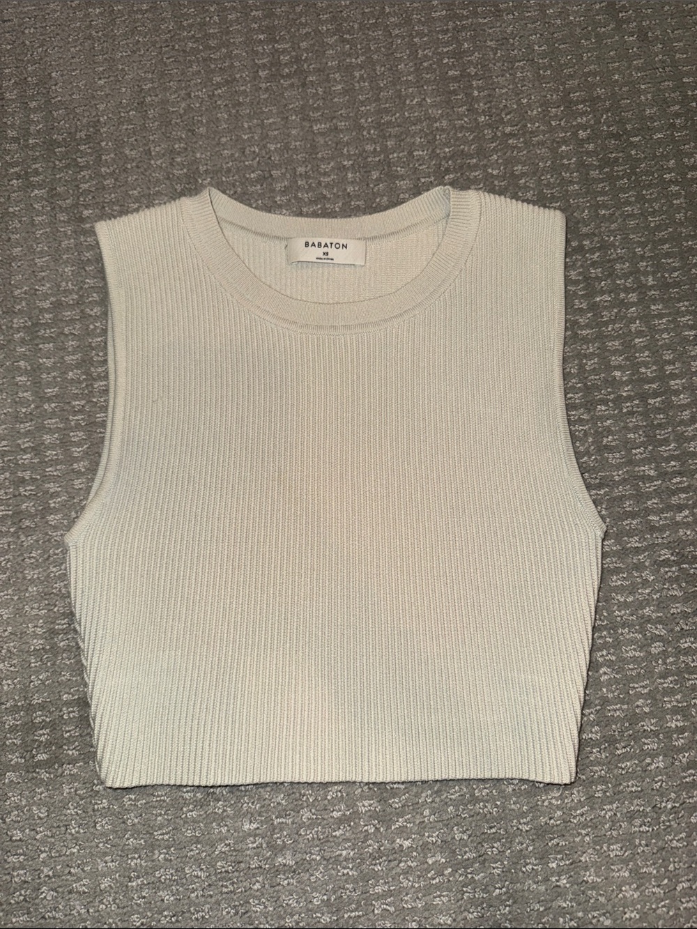 Aritzia Babaton Ivory Ribbed Sleeveless Knit Tank